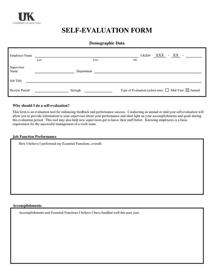 PERFORMANCE EVALUATION FORM In Word And Pdf Formats