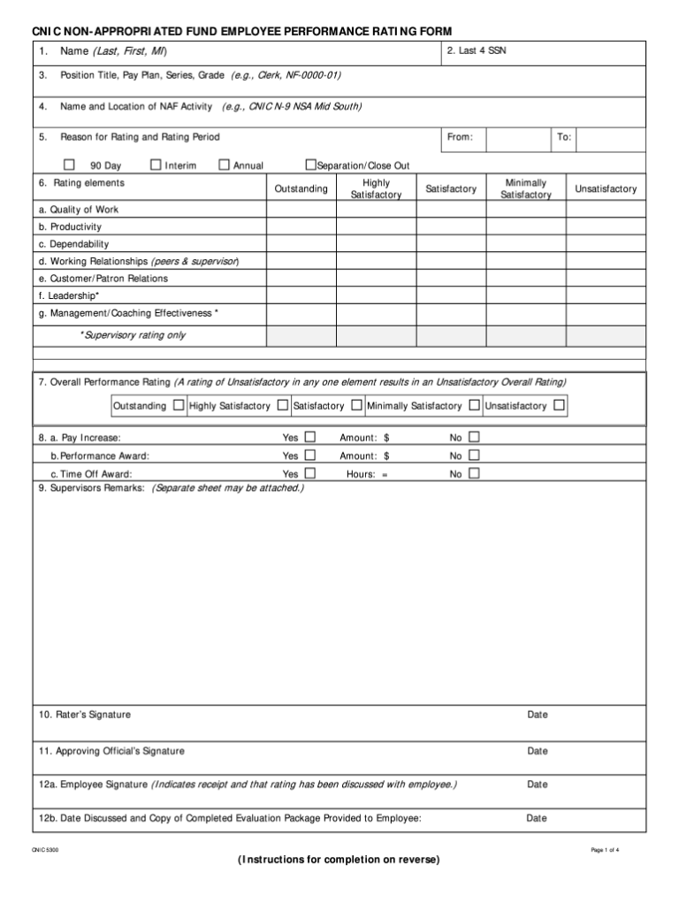 Performance Rating Form Fill Out And Sign Printable PDF - Printable Forms