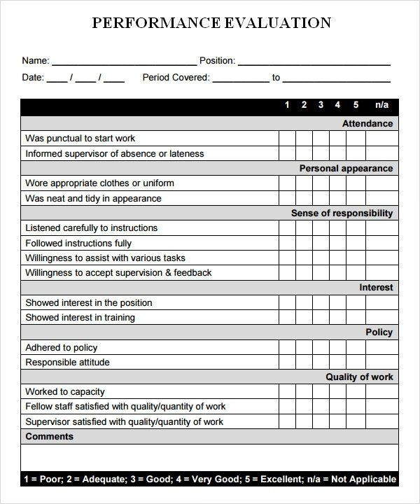 Performance Review Form Template Inspirational Performance 