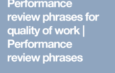 Performance Review Phrases Quality Of Work Performance
