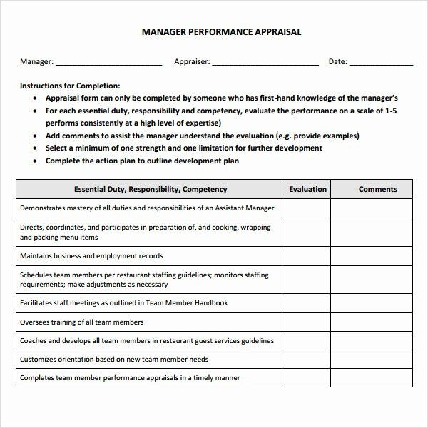Performance Review Template For Managers In 2020