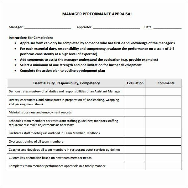 Performance Review Template For Managers In 2020 Employee Evaluation Form