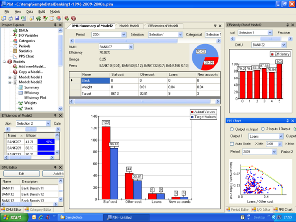 PIM DEAsoft Data Envelopment Analysis Software