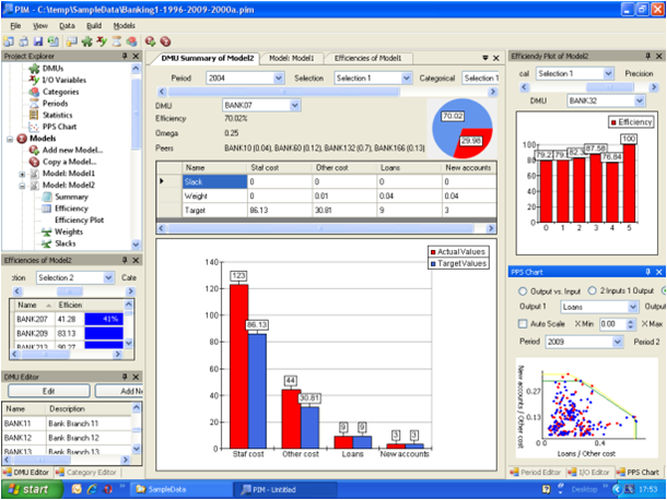 PIM DEAsoft Data Envelopment Analysis Software 