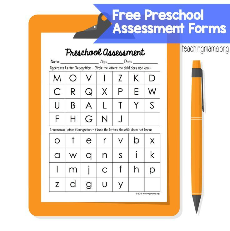 Preschool Assessment Forms Preschool Assessment Forms 