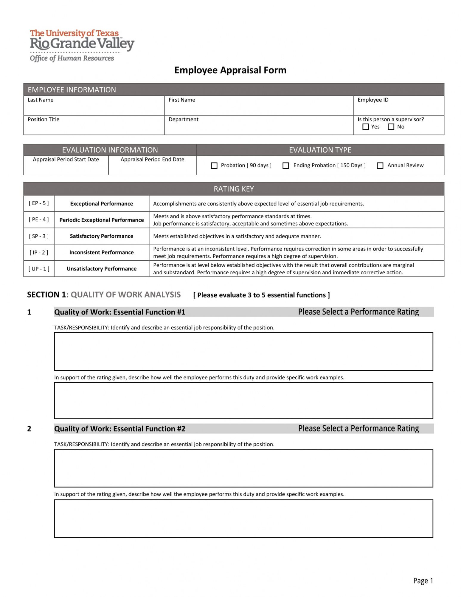 Printable Free 14 Employee Appraisal Forms In Pdf Excel Ms 