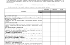 Probationary Employee Performance Evaluation Form Edit