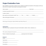 Project Evaluation Form 2 Free Templates In PDF Word