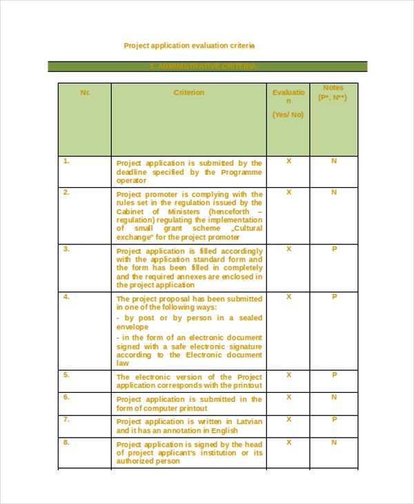 Project Evaluation Template 7 Free Word PDF Documents 