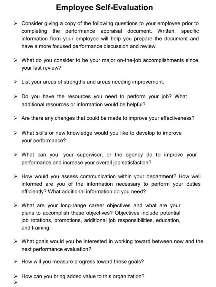 Quality Of Work Performance Review Answers - Employee Evaluation Form