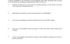 Questions For Employee For Performance Review Legal