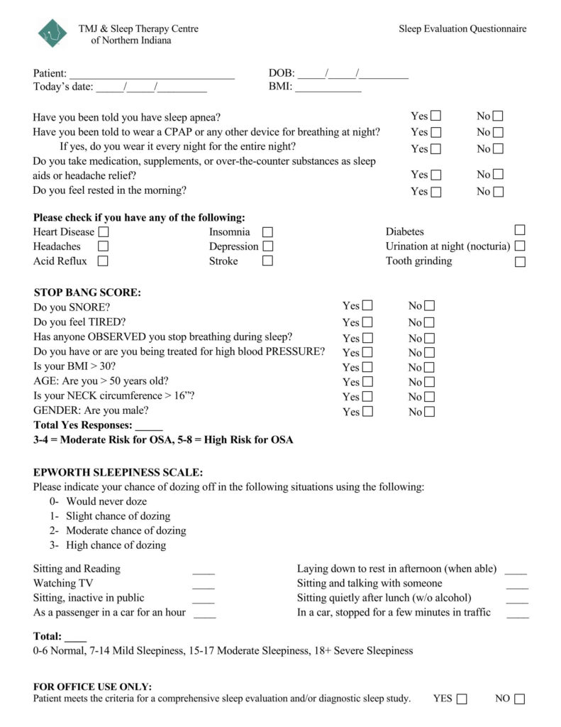 Referring Patients Tmj Sleep Therapy Centre Employee Evaluation Form 2064