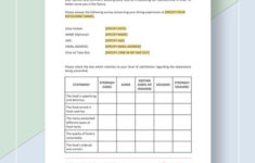 Restaurant Evaluation Survey Template Word Google Docs