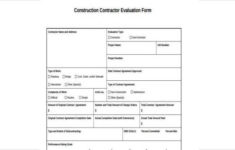 Sample Construction Evaluation Forms 9 Free Documents