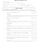 Sample Employee Evaluation Form In Word And Pdf Formats