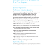 Sample Performance Review Questions For Employees