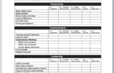 Simple Employee Performance Appraisal Form Template Form