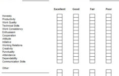 Simple Employee Performance Review Template Excel And Word