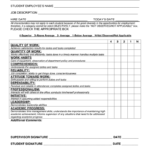 Student Employee Evaluation Form In Word And Pdf Formats