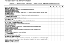 Student Employee Evaluation Form In Word And Pdf Formats
