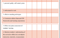 Teacher Appraisal Form Sample Download Free Forms