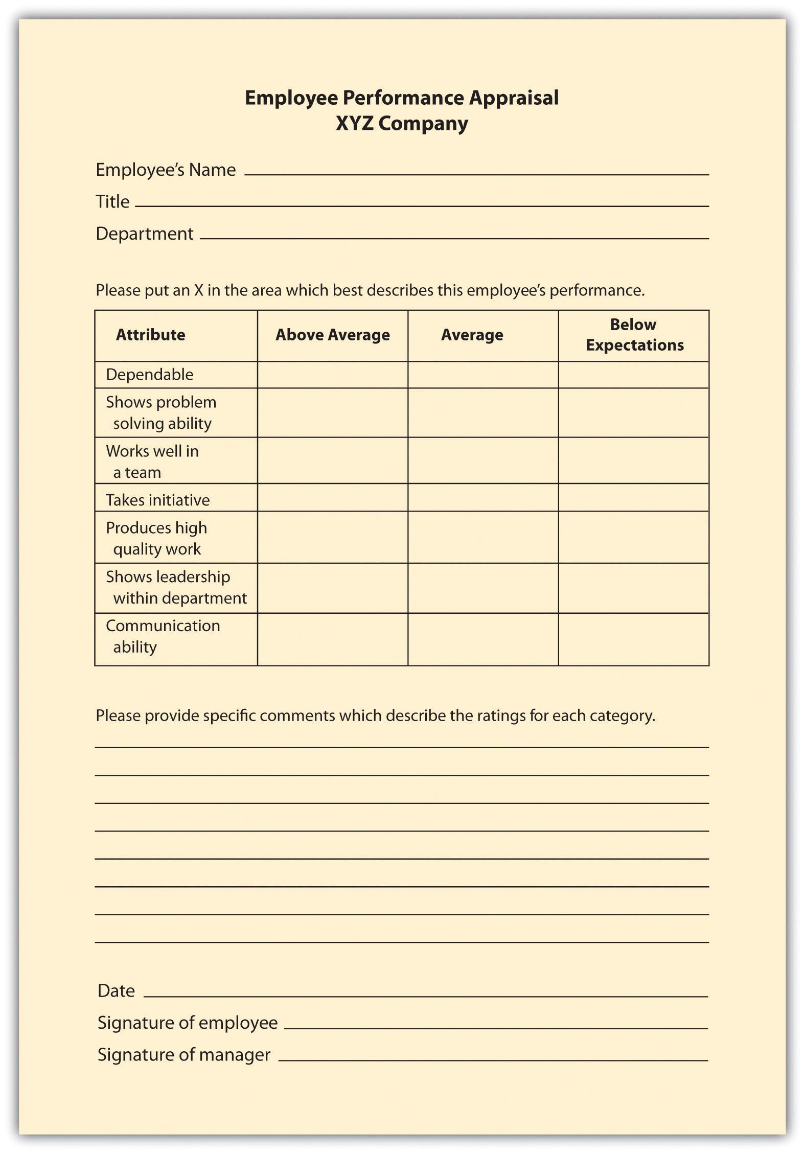 Ten Reasons Performance Appraisal Performance 