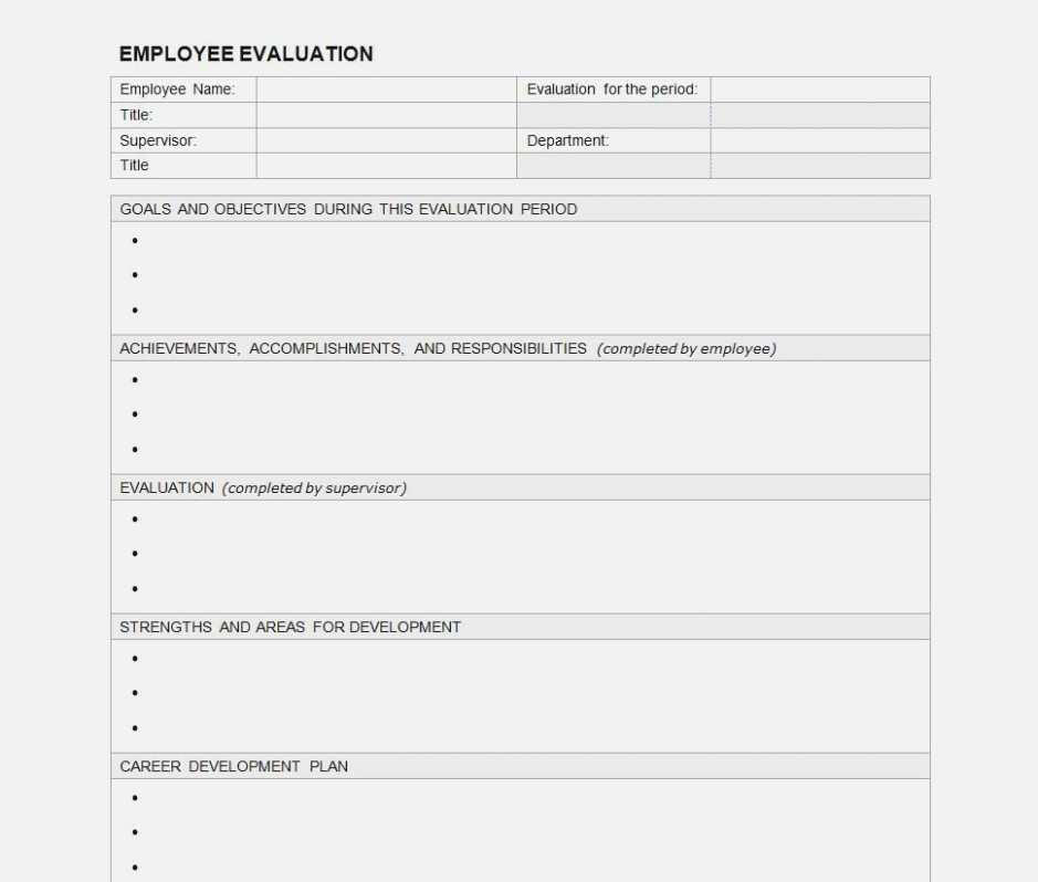 The Reasons Why We Love Employee Evaluation Form Pdf 
