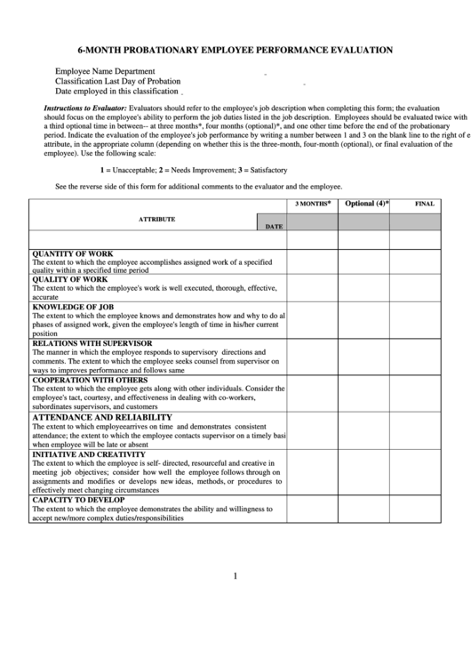 Top 34 Employee Performance Evaluation Form Templates Free 