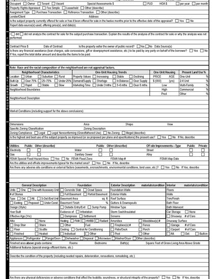 USA Uniform Residential Appraisal Report 1004 Legal 